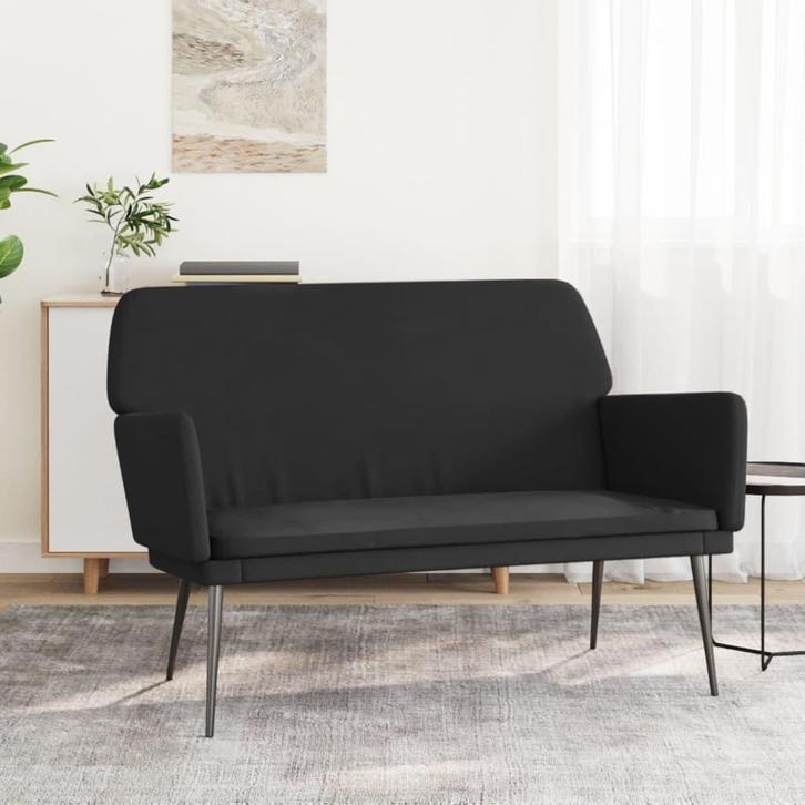 vidaXL Bankje 108x79x79 cm fluweel zwart, Huis en Inrichting, Banken | Bankstellen, Nieuw, Minder dan 150 cm, Stof, Verzenden