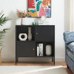 Commode Janakkala dressoir 80x35x80 cm zwart [en.casa], Huis en Inrichting, Verzenden, Nieuw