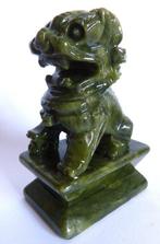 Handgesneden Serpentijn Leeuwenpaar - 9 x 6 cm- 646 g