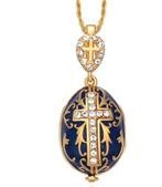 Beautiful Egg Pendant and Necklace - With 50 Austrian