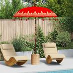 vidaXL Balinese Parasol Rood (180-190) x 260 cm Katoen en, Tuin en Terras, Verzenden, Nieuw, 1 tot 2 meter