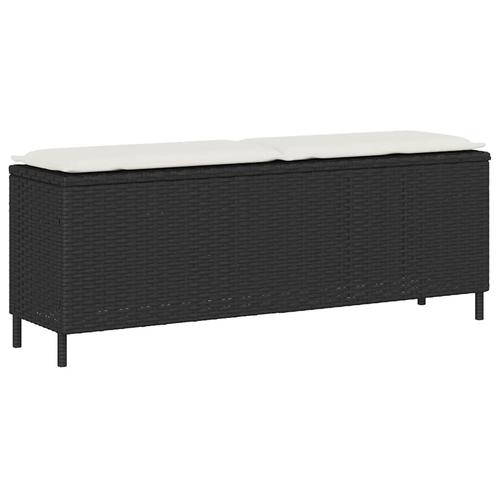 vidaXL Tuinbank met kussen 110x30x40,5 cm poly rattan zwart, Tuin en Terras, Tuinbanken, Nieuw, Rotan, Verzenden