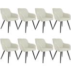 Set van 8 eetkamerstoelen Marilyn linnenlook, zwarte poten -, Huis en Inrichting, Verzenden, Nieuw