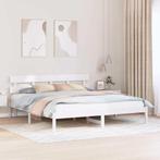 vidaXL Bedframe met hoofdeinde Wit 180 x 200 cm Massief, Huis en Inrichting, Slaapkamer | Bedden, Verzenden, Nieuw, Wit, Hout