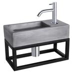 Fonteinset Differnz Ravo Beton en Handoekrek 38.5x18.5x9 cm, Ophalen of Verzenden, Nieuw, Chroom, Overige typen