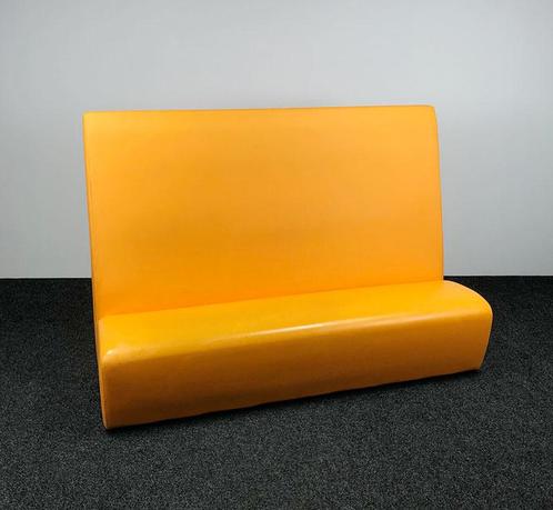 Ontvangstbank Oranje Leder - 200 cm, Zakelijke goederen, Kantoor en Winkelinrichting | Kantoormeubilair en Inrichting, Gebruikt