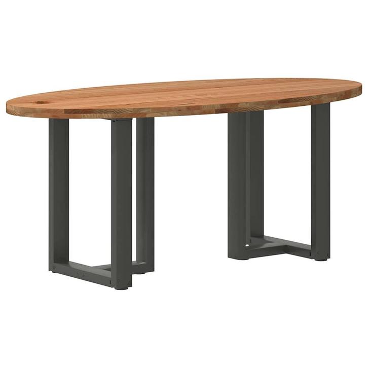 vidaXL Eettafel 200x100x74 cm ovaal massief eikenhout, Huis en Inrichting, Tafels | Eettafels, Nieuw, Verzenden