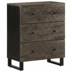 vidaXL Dressoir 60x33x75 cm massief mangohout zwart, Huis en Inrichting, Kasten | Overige, Verzenden, Nieuw