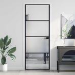 vidaXL Binnendeur smal 76x201,5 cm gehard glas en aluminium, Doe-het-zelf en Verbouw, Deuren en Horren, Verzenden, Nieuw
