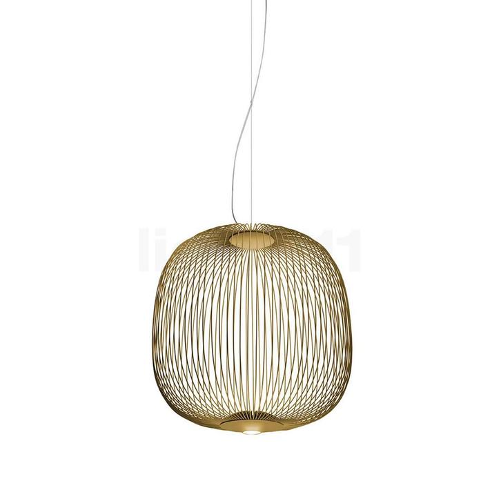 Foscarini Spokes 2 Sospensione LED, goud - midi - schakelbaa, Huis en Inrichting, Lampen | Hanglampen, Nieuw, Verzenden