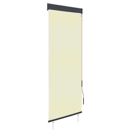 vidaXL Rolgordijn voor buiten 60x250 cm crème, Huis en Inrichting, Stoffering | Gordijnen en Lamellen, Crème, Nieuw, Verzenden