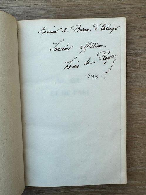 Signé ; Louis De Royer - Du Jeu Et Du Pari - 1878, Antiek en Kunst, Antiek | Boeken en Bijbels