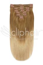 Remy Human Hair extensions  18 - bruin / blond T6/27, Nieuw
