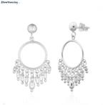 Zilveren bohemian oorhangers studs, Verzenden, Nieuw, Zilver