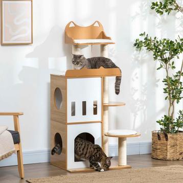 Krabpaal - LuxeKatten - Kattenholen - Kussens - Eiken/Wit beschikbaar voor biedingen