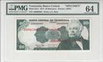 1974 Venezuela P 53s1 20 Bolivares Specimen Pmg 64, Verzenden