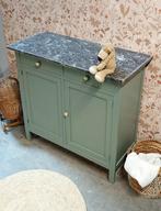 Vintage commode grijs marmer babykamer zachtgroen, Ophalen of Verzenden, Zo goed als nieuw, 75 tot 100 cm, Minder dan 50 cm