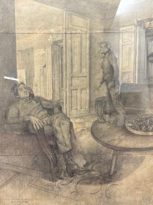 Antonio Maya (1950) - Interior casa Alvaro y Rosa, Antiek en Kunst, Kunst | Schilderijen | Klassiek