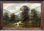 L. Edgar (XIX) - A Bridge With Fast Flowing Stream, Antiek en Kunst