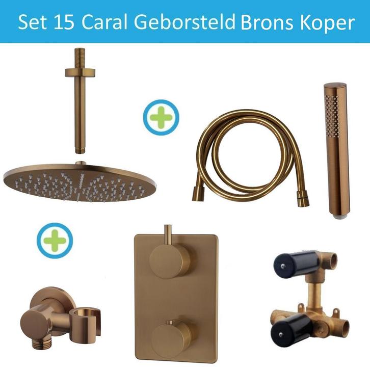 Wiesbaden Inbouw Regendouche Set 15 Caral Rechthoek, Doe-het-zelf en Verbouw, Sanitair, Kraan, Nieuw, Ophalen of Verzenden