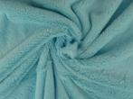 Kortharig bont stof – Aqua blauw, 200 cm of meer, Nieuw, Blauw, Polyester
