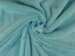 Kortharig bont stof – Aqua blauw, Blauw, 120 cm of meer, Ophalen of Verzenden, Polyester