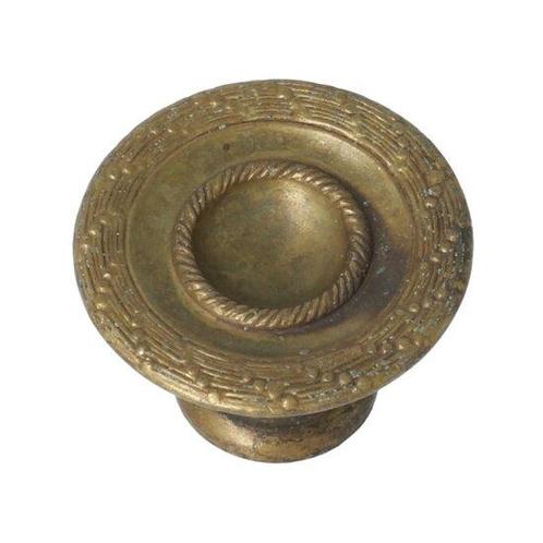 Knop bewerkt messing antiek diam. 30 mm, Doe-het-zelf en Verbouw, Hang- en Sluitwerk, Nieuw, Ophalen of Verzenden