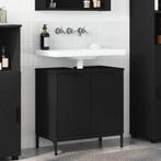 vidaXL Badkamertenk te kast Zwart 60,5 x 33,5 x 61 cm, Huis en Inrichting, Verzenden, Nieuw