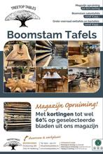 Suar boomstamtafels eiken boomstamtafels magazijnopruiming, Huis en Inrichting, Ophalen, 100 tot 150 cm, Boomstam robuust industrieel natuurlijk massief landelijk