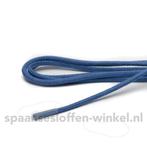 Schoenveters kobalt blauw wax fijn rond 75 cm dikte 3 mm, Nieuw, Verzenden