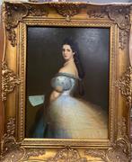 Europese school (XX) - Coppia di ritratti di dame, Antiek en Kunst, Kunst | Schilderijen | Klassiek