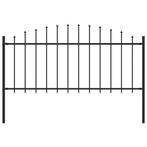 vidaXL Tuinhek met speren bovenkant (0,5-0,75)x1,7 m staal, Verzenden, Nieuw, IJzer, Minder dan 1 meter