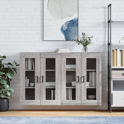 vidaXL Hangkasten 2 st bewerkt hout grijs sonoma, Huis en Inrichting, Kasten | Buffetkasten, Nieuw, Overige houtsoorten, Verzenden
