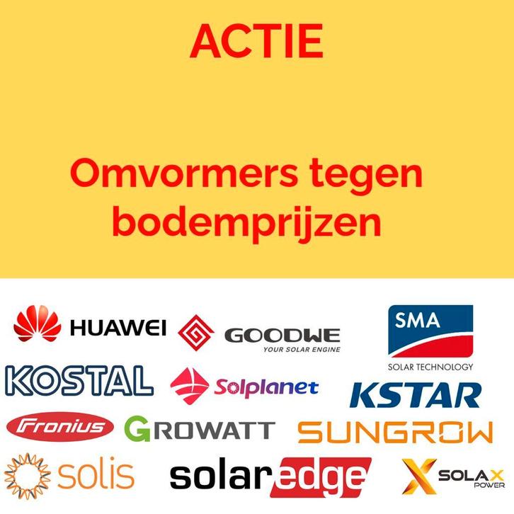 Omvormers tegen bodemprijzen, Doe-het-zelf en Verbouw, Zonnepanelen en Toebehoren, Nieuw, Ophalen of Verzenden