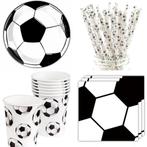 Voetbal party set zwart/wit 65-delig, Verzenden, Nieuw, Versiering, Verjaardag