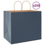 vidaXL Papieren zakken 250 st met hengsels 32x22x28 cm blauw, Diversen, Cadeauverpakkingen, Verzenden, Nieuw