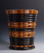 Emmer - Houten theestoof met messing hengsel, vermoedelijk
