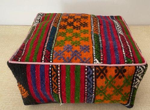Kelim Poef - Kelim - 48 cm - 48 cm, Huis en Inrichting, Stoffering | Tapijten en Kleden
