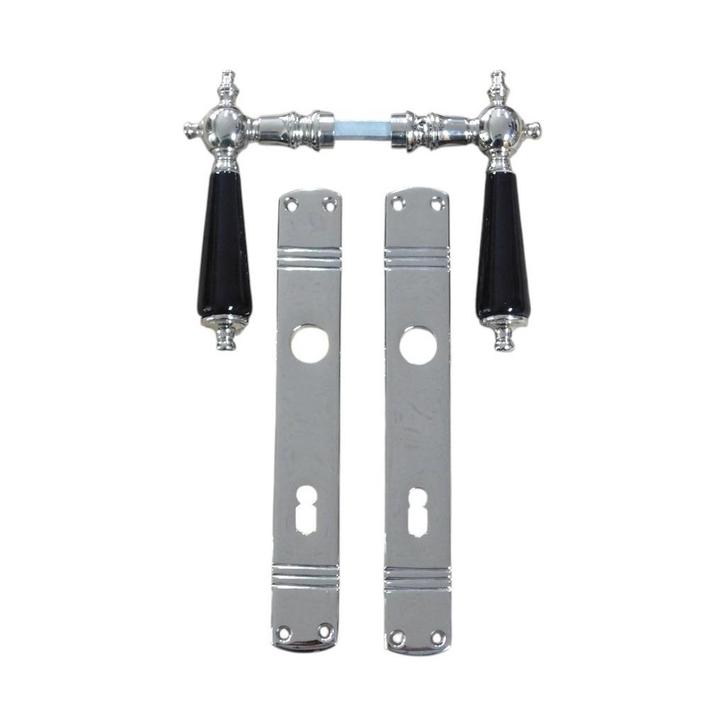 Retro Style deurbeslag set nikkel - deurknoppen met, Doe-het-zelf en Verbouw, Hang- en Sluitwerk, Ophalen of Verzenden