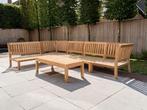 6 persoons teak lounge hoekbank | Puurteak | NIEUW, Tuin en Terras, Bank, 6 zitplaatsen, Teakhout, Nieuw