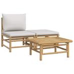 3-delige Loungeset - OP = OP! Bamboe, Lichtgrijs & Voordelig, Ophalen of Verzenden, Nieuw, Hout, Loungeset