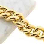 Massief gouden gourmetschakel armband; 20 cm | Binder, Ophalen of Verzenden, Gebruikt, Overige kleuren, Goud