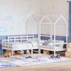 vidaXL Kinderbed met huisje en bankje massief grenenhout wit, Huis en Inrichting, Slaapkamer | Bedden, 90 cm, Eenpersoons, Verzenden