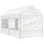 vidaXL Prieel met dak 4,46x2,28x2,69 m polyetheen wit, Verzenden, Nieuw