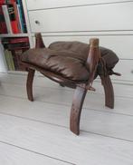 Voetbankje - Hout, Leder, Antiek en Kunst