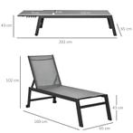 TRUUSK Ligstoel Tuinligstoel 5-traps Rugleuning Aluminium Gr, Verzenden, Nieuw