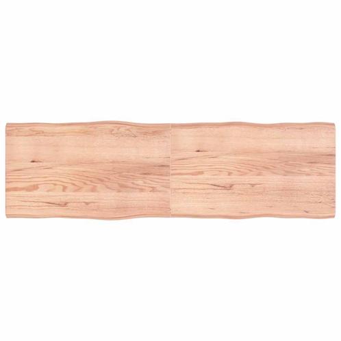vidaXL Tafelblad natuurlijke rand 200x60x(2-6)cm eikenhout, Huis en Inrichting, Tafels | Eettafels, Nieuw, Verzenden