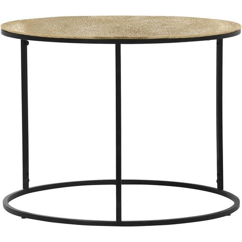 Bijzettafel - Trion Pado - Rond - 60cm - Zwart/Goud - Metaal, Huis en Inrichting, Tafels | Eettafels, Nieuw, Overige materialen