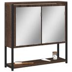 vidaXL Badkamerspiegelkast 60x16x60 cm bewerkt hout bruin, Verzenden, Nieuw