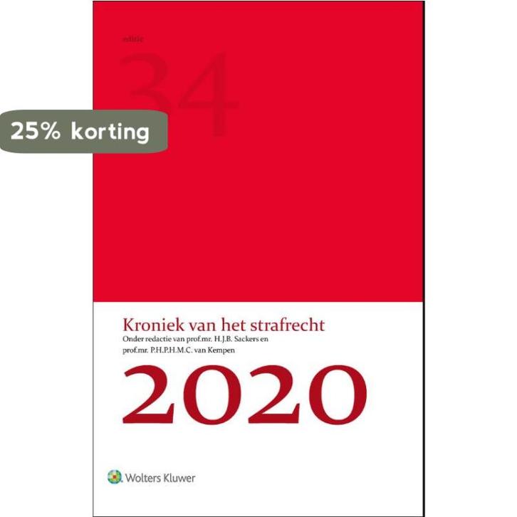 Kroniek van het strafrecht 2020 9789013164190, Boeken, Wetenschap, Zo goed als nieuw, Verzenden